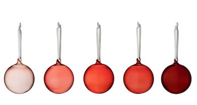 iittala Rote Glaskugeln 80 mm 5er-Set 