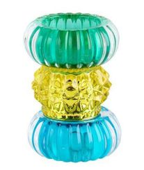 Gift Company Sari Teelichthalter H11 5 cm rund blau/gelb/grün gs 