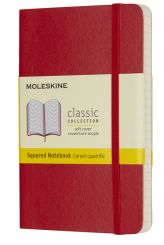 Moleskine Notizbuch P/A6 Kariert Soft Cover Scharlachrot 
