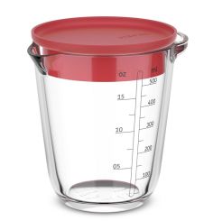 Mepal Glasmessbecher Chef It 500 ml mit Deckel Coral 