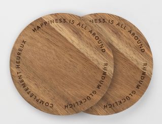 Räder Untersetzer 2er Set Happiness is all around D:10cm H:0,8cm 