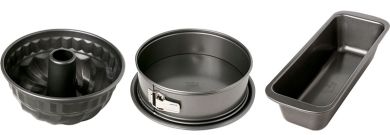 Birkmann Backformen-Set 3-tlg.Springform 26 cm / Kastenform 30 cm / Gugelhupf 22 cm 