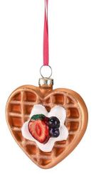 Gift Company Hänger Waffel Herzform hellbraun 