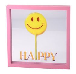 Gift Company Love Frames Glasbild Motiv: Happy rosa 