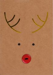 Räder Weihnachtsknopfkarte Rentier 