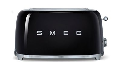 Smeg Toaster 2-Schlitz lang Schwarz 