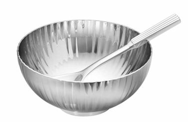 Georg Jensen Salzbehälter mit Löffel Bernadotte Edelstahl 