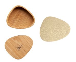 Lind DNA Holzbox mit 8 Glasuntersetzern Curve 11x13 cm Hippo Gold 