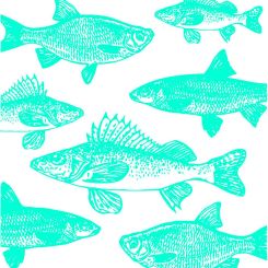 Paperproducts Servietten 33x33 cm Graphic Fishes aqua 