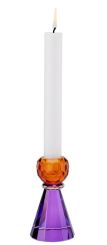 Gift Company Sari Kristallglas Kerzenhalter H11 5 cm Konus orange/lila gs 