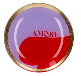 Gift Company Love Plates Glasteller S Motiv: Amore rund lila/rot 