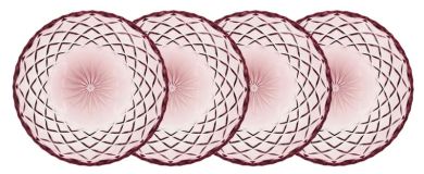 Lyngby Glas 4er-Set Teller 16 cm Sorrento Pink 