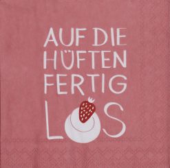 Räder Cocktailserviette 25x25 cm Auf die Hüften fertig los 