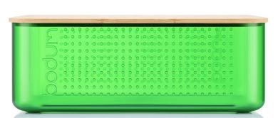 Bodum Brotkasten klein mit Bambusdeckel Bistro Transparent green 