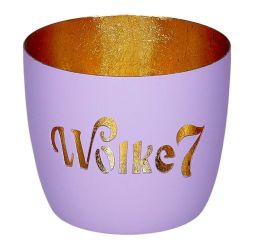 Gift Company Madras Windlicht M Motiv: Wolke 7 lila/gold 