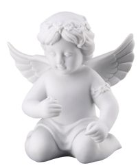 Rosenthal Selection Engel mit Blumenkranz Mittel Weiss Matt 