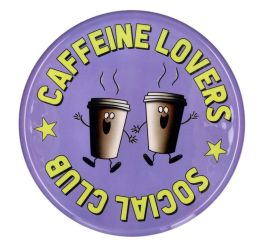 Gift Company Love Trays Dekotablett L Motiv: Caffeine lovers social club rund lila 