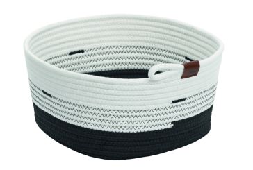 Kela Korb Hedda Baumwolle/Polyester Mischung weiß-schwarz 32x30x17 cm 