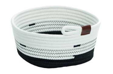 Kela Korb Hedda Baumwolle/Polyester Mischung weiß-schwarz 25x25x12 cm 