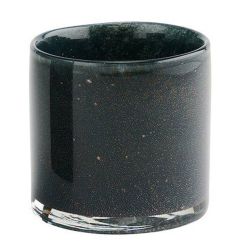 Gift Company Linen Windlicht H10 cm Glitzer Bubbles anthrazit df 