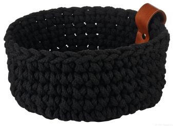 ASA Selection Häkelkorb M Schwarz Diverse L 20 cm B 20 cm H 9,5 cm 