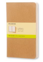 Moleskine Cahier L/A5 3er Set Blanko Kartoneinband Packpapierbraun 