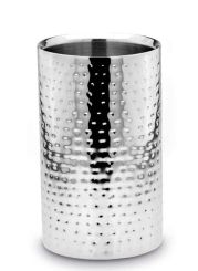 Hermann Bauer jun. Flaschen-/Champagnerkühler gehämmert Edelstahl 