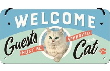 Nostalgic Art Hängeschild Welcome Guests Cat 