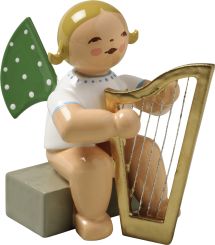 Wendt & Kühn Engel mit Harfe sitzend 