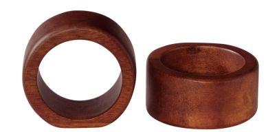 ASA Selection 2er Set Serviettenringe Rund Glatt Wood L 5,3 cm B 5,3 cm H 2,5 cm 