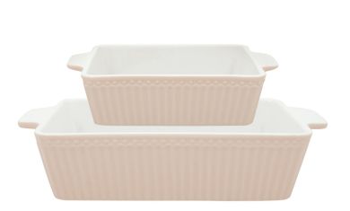 Greengate 2-er Set Auflaufformen rechteckig klein Alice creamy fudge 