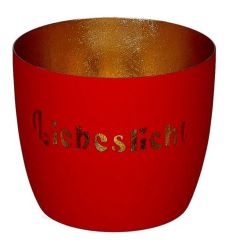 Gift Company Madras Windlicht M Motiv: Liebeslicht rot/gold 