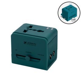 Legami Universal-Reise-Lade-Adapter Petrol Blue 