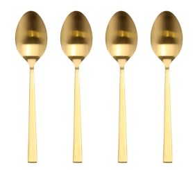 Bitz 4-er Set Kaffee-/Teelöffel messingfarben 