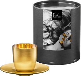 Eisch Cosmo Espressoglas 109/6 full-gold mit Untersetzer in GR Collect 