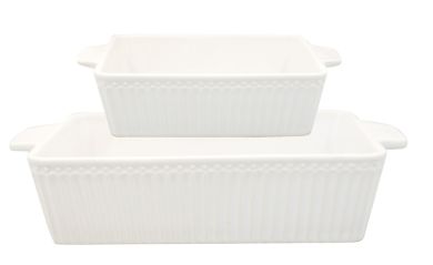 Greengate 2-er Set Auflaufformen rechteckig klein Alice white 