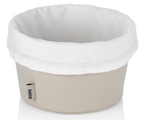 Kela Brotkorb Grana PU-Leder silbergrau 11 cm 19 cmØ 