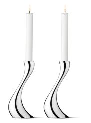 Georg Jensen Kerzenhalter mittel 2-er Set Cobra Edelstahl 