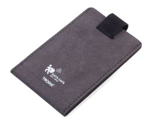 Troika Kreditkartenetui mit Schlaufe zum Herausziehen dunkelgrau/schwarz 