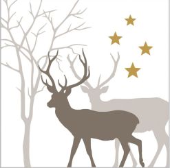 Paperproducts Servietten 25x25 cm Winter Deers white 