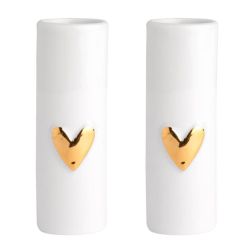 Räder Wolke Sieben Minivasen Herz 2er Set gold Ø 3,5 cm H 9 cm 