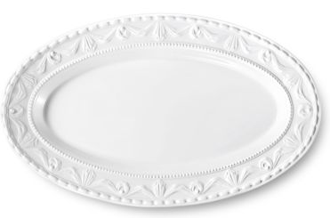 KPM Berlin Kurland Blanc Nouveau Gurkenschale/Sauciere Unterteil weiß 