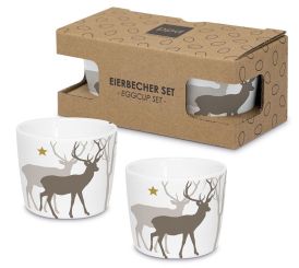 Paperproducts Eierbecher-Set Winter Deers white 
