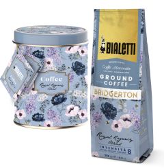 Bialetti Design-Kaffeedose Bridgerton + Royal Regency Blend Kaffee gem. 250 g 