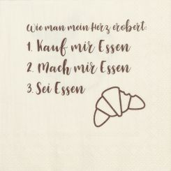 Räder Serviette 33x33cm Wie man mein Herz erobert 