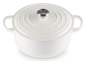 Le Creuset Bräter Rund Signature 22 Cm White Gusseisen 