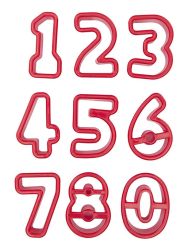 Städter Ausstechform Zahlen 3,5–4 cm Set, 9-tlg. Kunststoff-PP 
