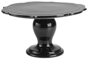 Birkmann Tortenplatte Avantgarde Keramik Ø 34 cm Schwarz shiny Höhe 15,5 cm 