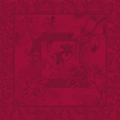 Garnier-Thiebaut Serviette Orchidees Bordeaux Coton 60x60 cm 