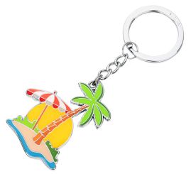 Troika Schlüsselanhänger Schönen Urlaub (Insel mit Palme) mehrfarbig 